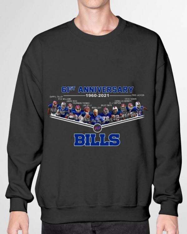 Funny Buffalo Bills 61st anniversary 1960-2021 Team & coach signatures shirt 3
