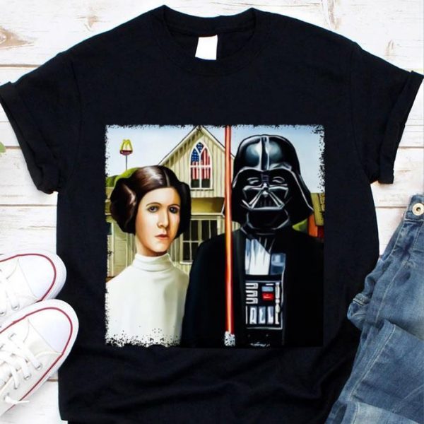 Hot Princess Leia Darth Vader American Gothic shirt 1