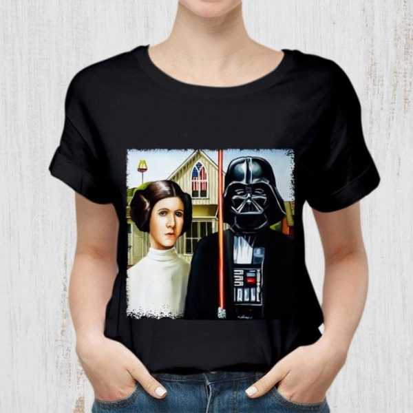Hot Princess Leia Darth Vader American Gothic shirt 2