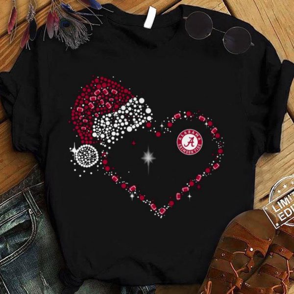 Best Santa Alabama Crimson Tide Heart Christmas shirt 1
