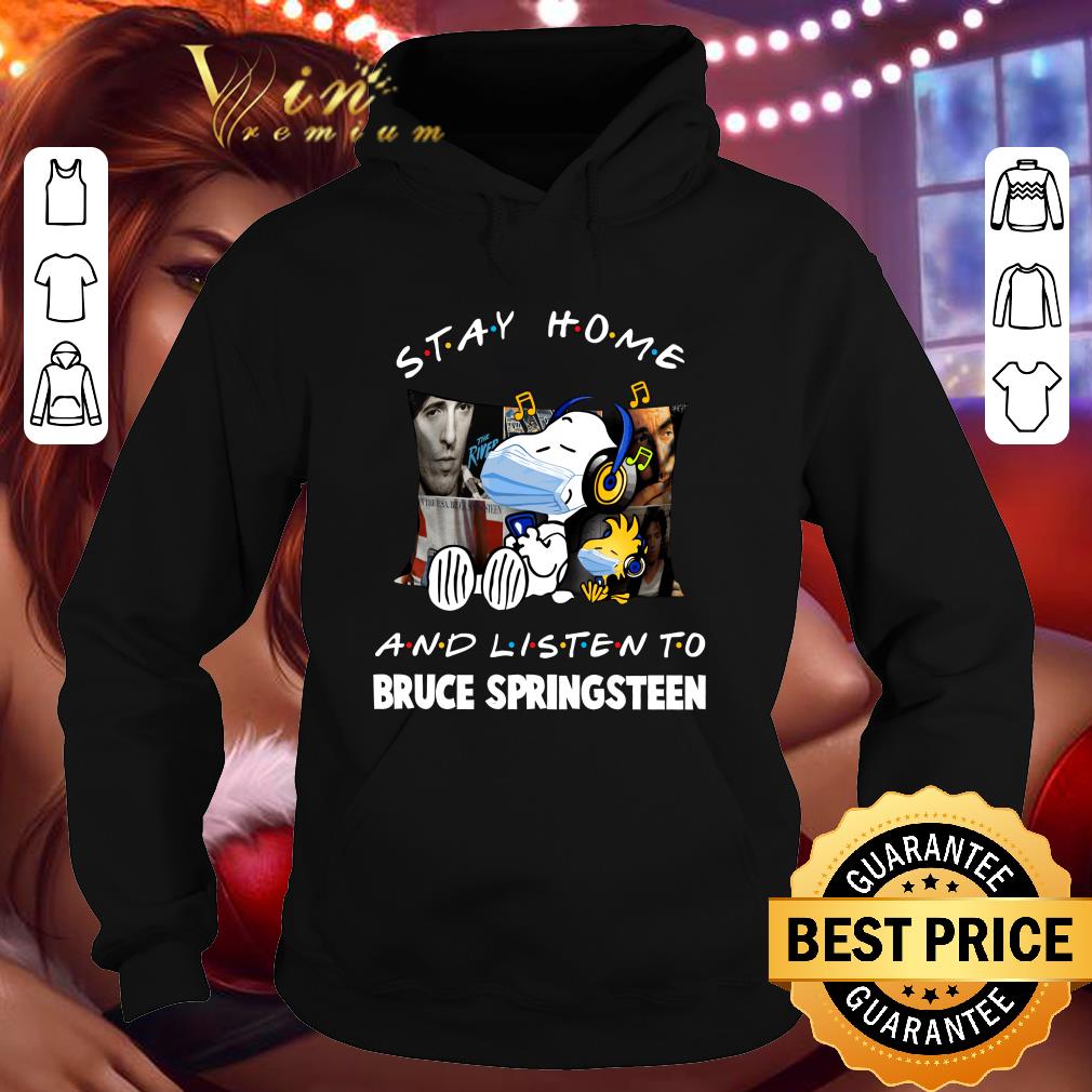 Best Friends Snoopy Stay Home And Listen To Bruce Springsteen Covid-19 shirt 9 Best Friends Snoopy Stay Home And Listen To Bruce Springsteen Covid-19 shirt