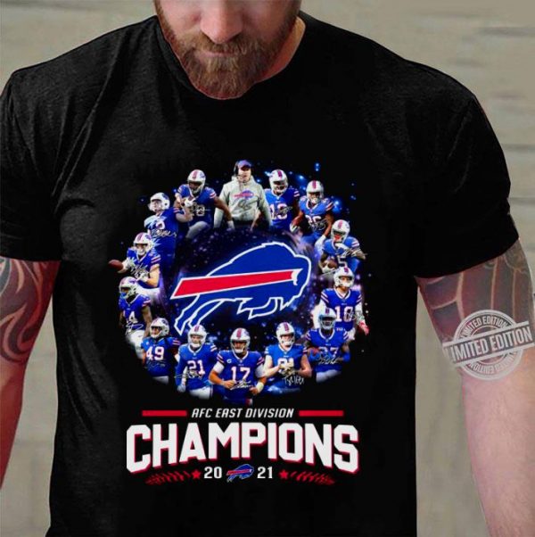 Funny Team Buffalo Bills Signatures AFC East Division Champions 2021 shirt 3