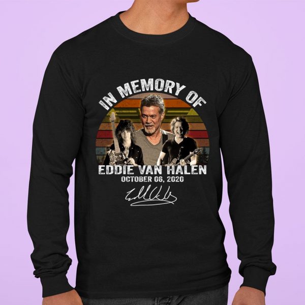 Funny Vintage In Memory Of Eddie Van Halen October 06 2020 Signed shirt 3