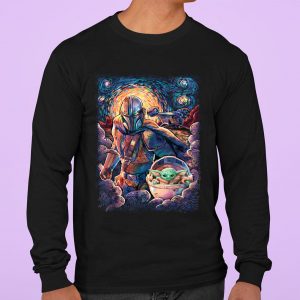 Premium Star Wars The Mandalorian & The Child Starry Night Style shirt 6