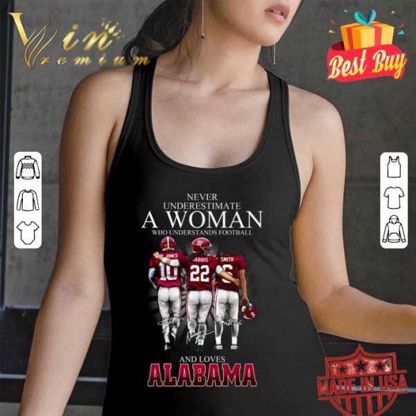 Hot Never underestimate a woman who Alabama Crimson Tide Signatures shirt 3
