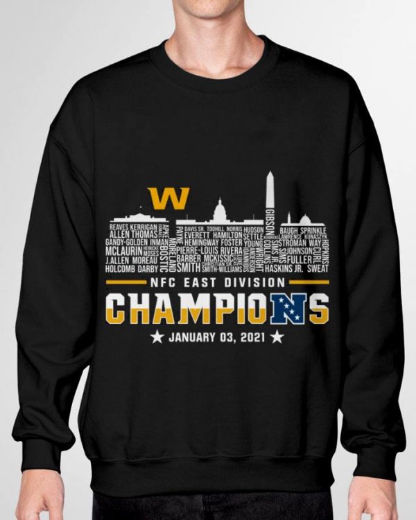 Washington Football Team 2021 NFC East Division Champions Name Player shirt 3
