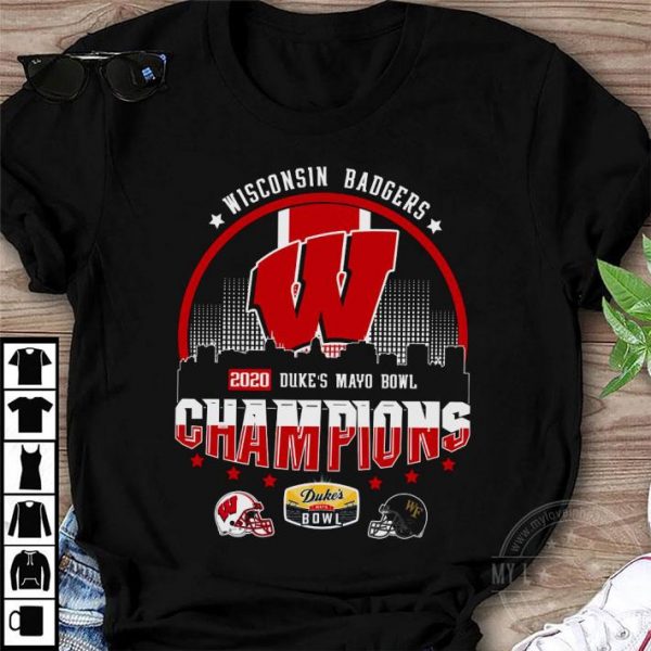 Official Wisconsin Badgers 2020 Duke's Mayo Bowl Champions shirt 1