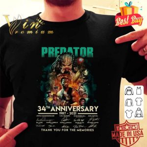 Funny All character Predator 34th Anniversary 1987-2021 Signatures shirt 5