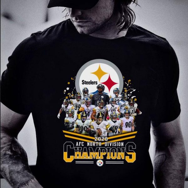Best 2020 Pittsburgh Steelers Champions AFC North Division Signatures shirt 2