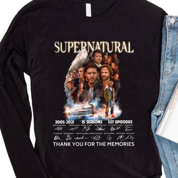 Premium Supernatural TV Show 2005-2021 15 Seasons 327 Episodes Signatures shirt 4