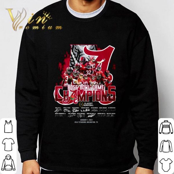 Alabama Crimson Tide Rose Bowl Game Champions Playoff Signatures shirt 3