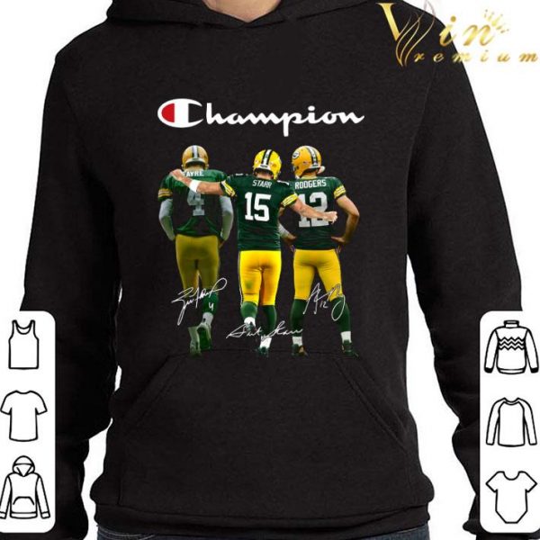 Logo Champion Green Bay Packers Favre Starr Rodgers Signatures shirt 4
