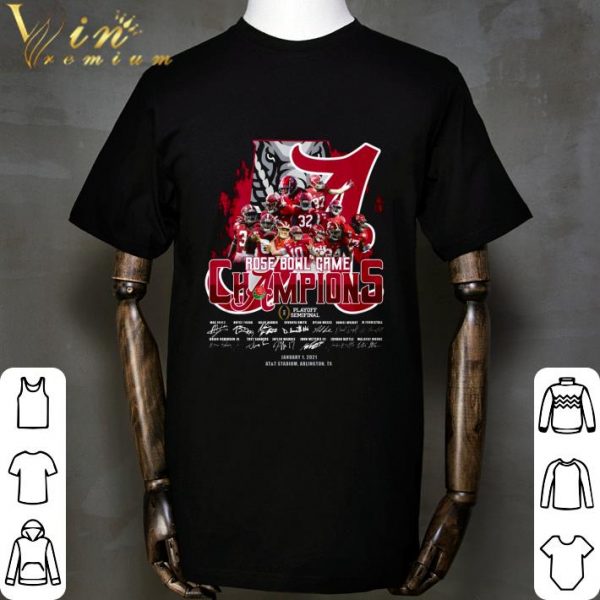 Alabama Crimson Tide Rose Bowl Game Champions Playoff Signatures shirt 2