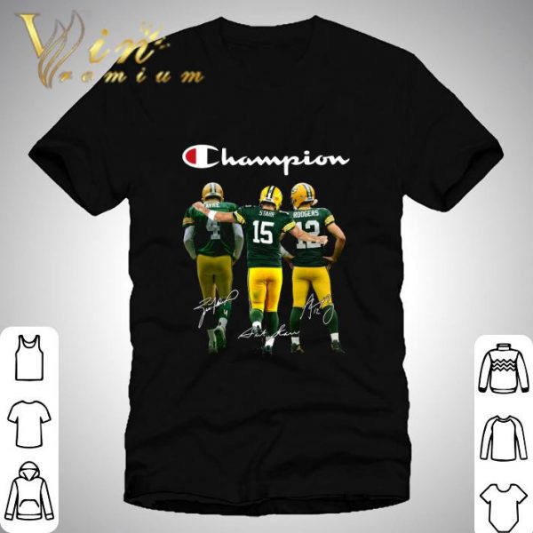 Logo Champion Green Bay Packers Favre Starr Rodgers Signatures shirt 1