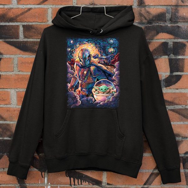 Premium Star Wars The Mandalorian & The Child Starry Night Style shirt 4