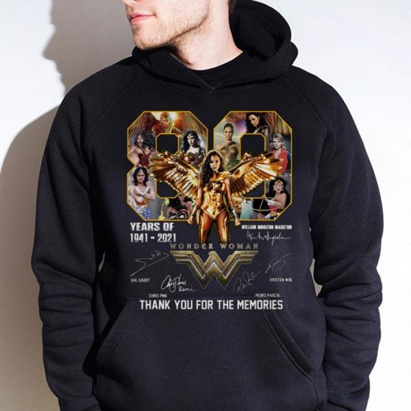 Premium 80 years of 1941-2021 Wonder Woman Gal Gadot signatures shirt 4