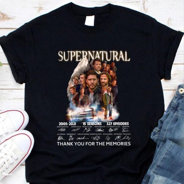Premium Supernatural TV Show 2005-2021 15 Seasons 327 Episodes Signatures shirt 1