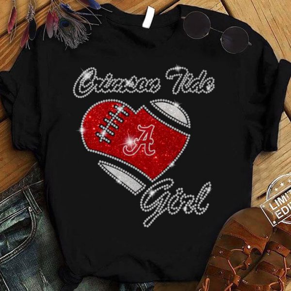 Hot Alabama Crimson Tide Girl Diamond Heart shirt 1