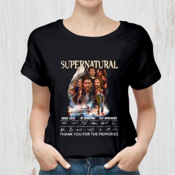 Premium Supernatural TV Show 2005-2021 15 Seasons 327 Episodes Signatures shirt 2