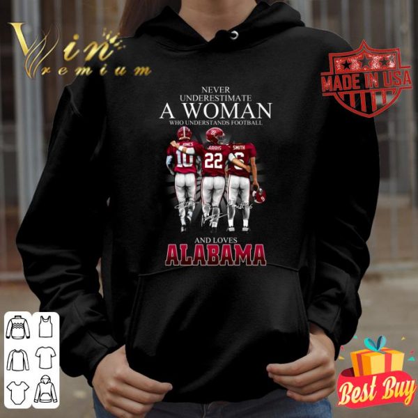 Hot Never underestimate a woman who Alabama Crimson Tide Signatures shirt 4