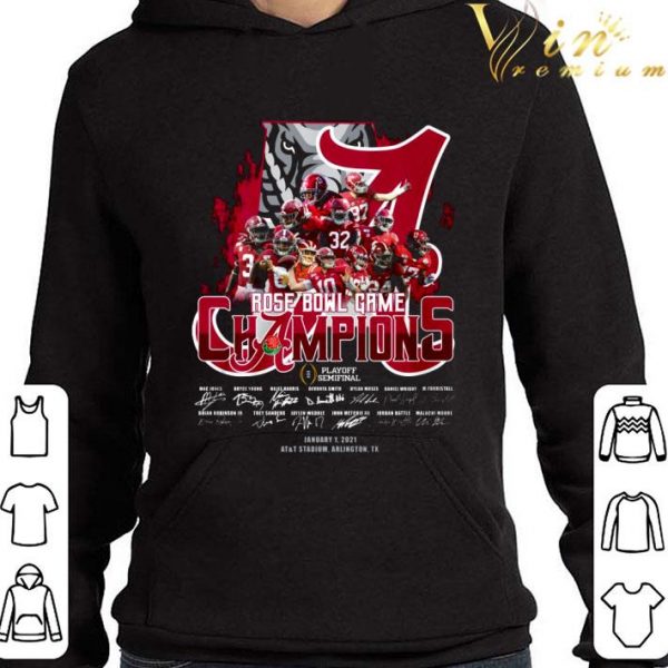Alabama Crimson Tide Rose Bowl Game Champions Playoff Signatures shirt 4