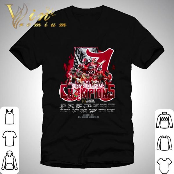 Alabama Crimson Tide Rose Bowl Game Champions Playoff Signatures shirt 1