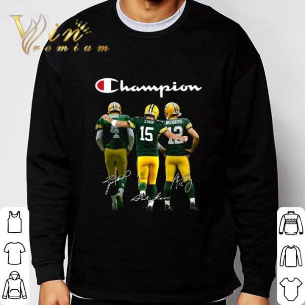 Logo Champion Green Bay Packers Favre Starr Rodgers Signatures shirt 3