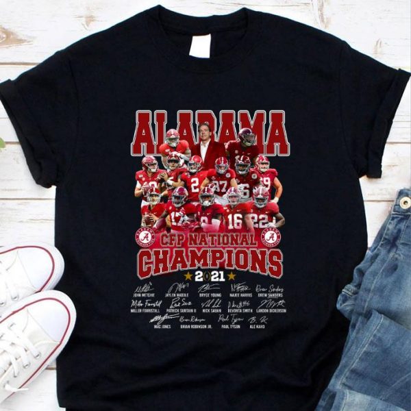 Alabama CFP national champions 2021 signatures shirt 1