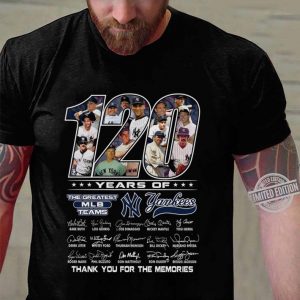 Teams New York Yankees 120 years of the greatest MLB signatures shirt 2 Teams New York Yankees 120 years of the greatest MLB signatures shirt 6