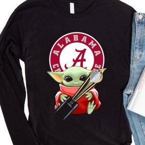 Baby Yoda mashup Alabama Crimson Tide Logo shirt 7