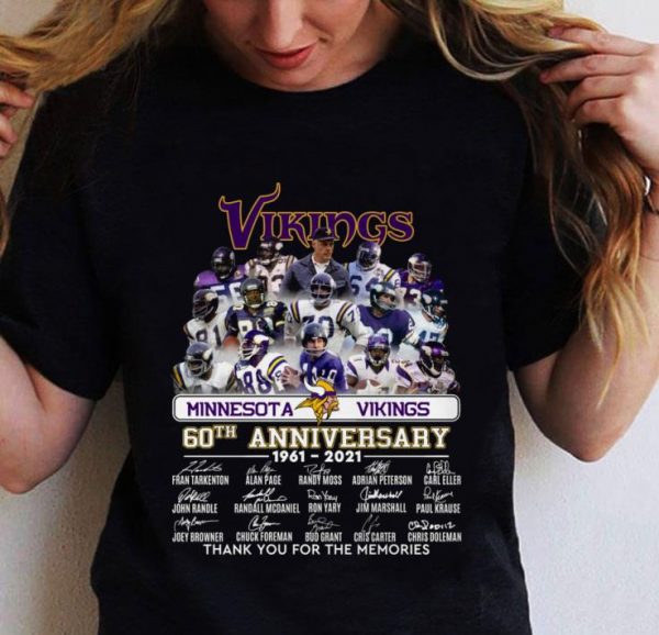 Best Minnesota Vikings 60th Anniversary 1961-2021 Thank You For The Memories shirt 2
