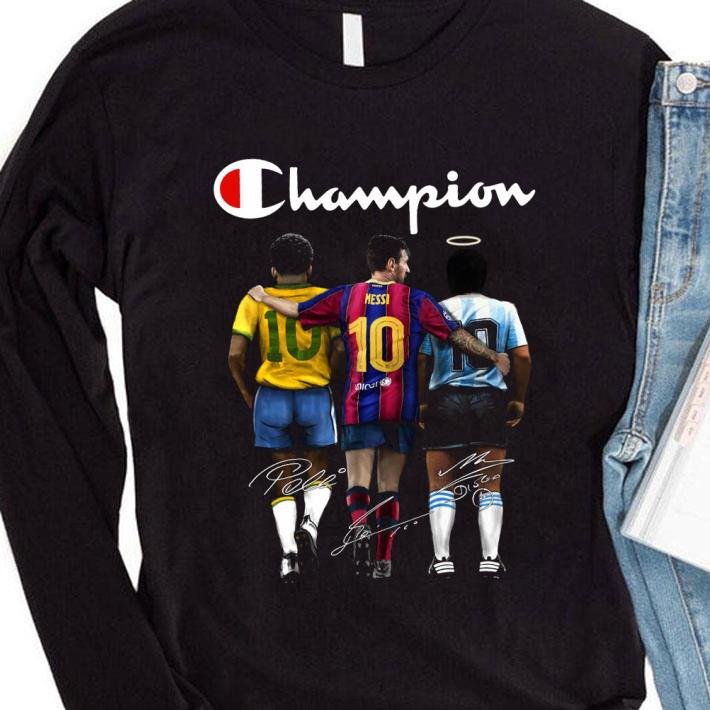 Logo Champion Pelé Lionel Messi Diego Maradona Signatures shirt 10 Logo Champion Pelé Lionel Messi Diego Maradona Signatures shirt