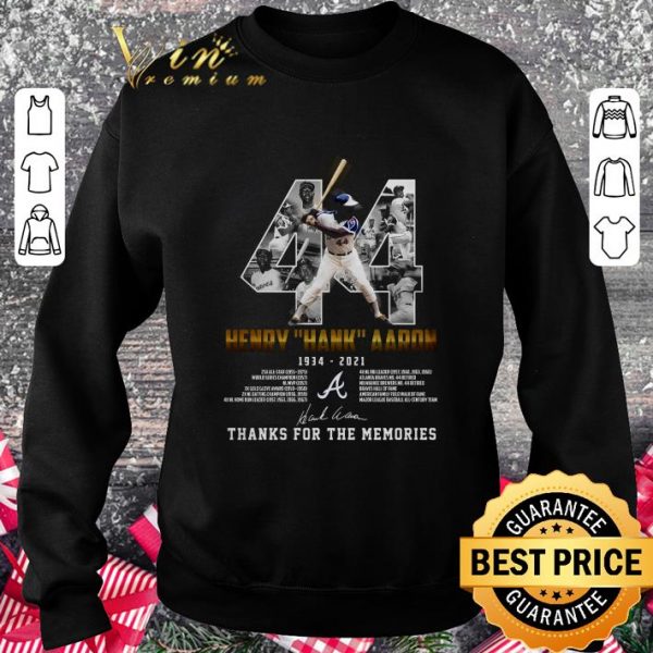 Official 44 Henry Hank Aaron 1934-2021 Milwaukee Braves Signature shirt 3