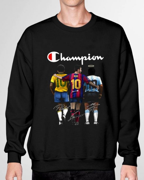 Logo Champion Pelé Lionel Messi Diego Maradona Signatures shirt 3