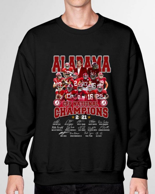 Alabama CFP national champions 2021 signatures shirt 3
