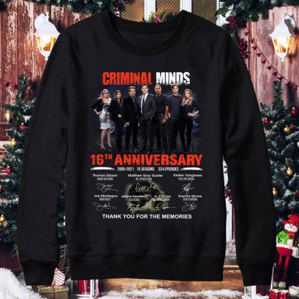 Premium Criminal Minds 16th anniversary 2005-2021 signatures Thomas Gibson shirt 4