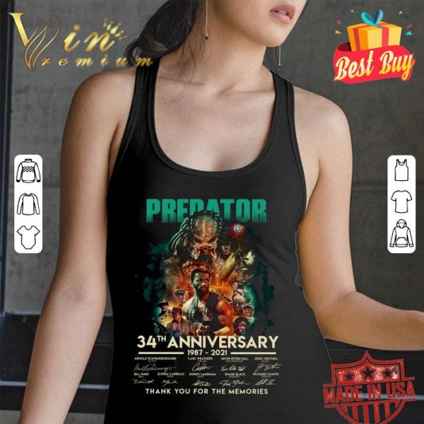 Funny All character Predator 34th Anniversary 1987-2021 Signatures shirt 3