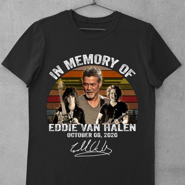 Funny Vintage In Memory Of Eddie Van Halen October 06 2020 Signed shirt 1
