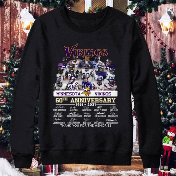 Best Minnesota Vikings 60th Anniversary 1961-2021 Thank You For The Memories shirt 4