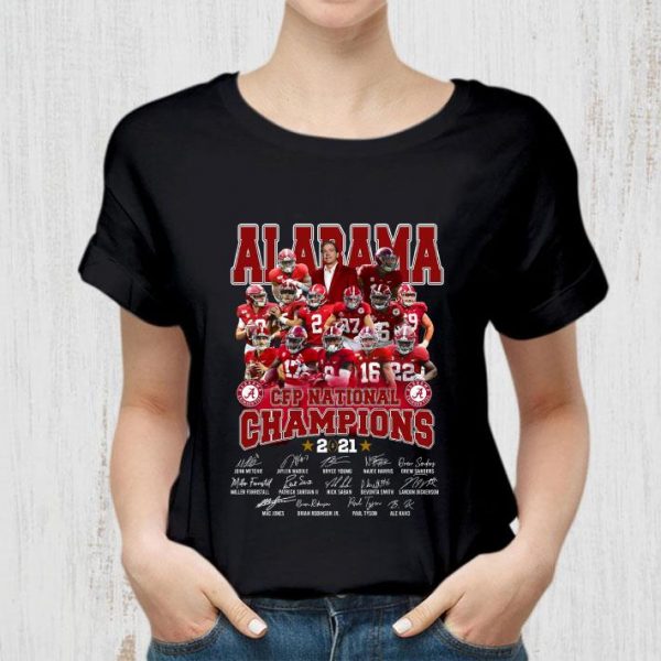 Alabama CFP national champions 2021 signatures shirt 2