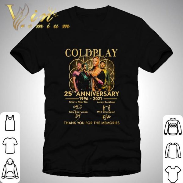 Coldplay Band 25th Anniversary 1996-2021 Thank You For The Memories shirt 1
