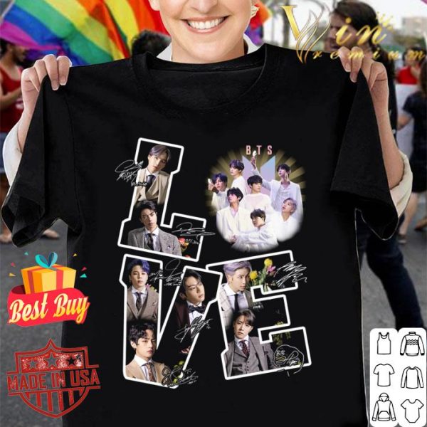 Original Bangtan Boys Love BTS Boy band signatures shirt 1