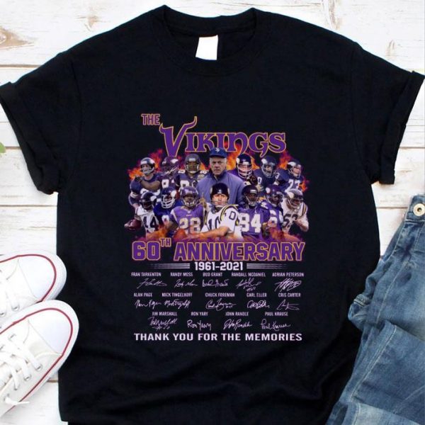 Thank You Memories The Vikings 60th Anniversary 1961-2021 Signed shirt 1