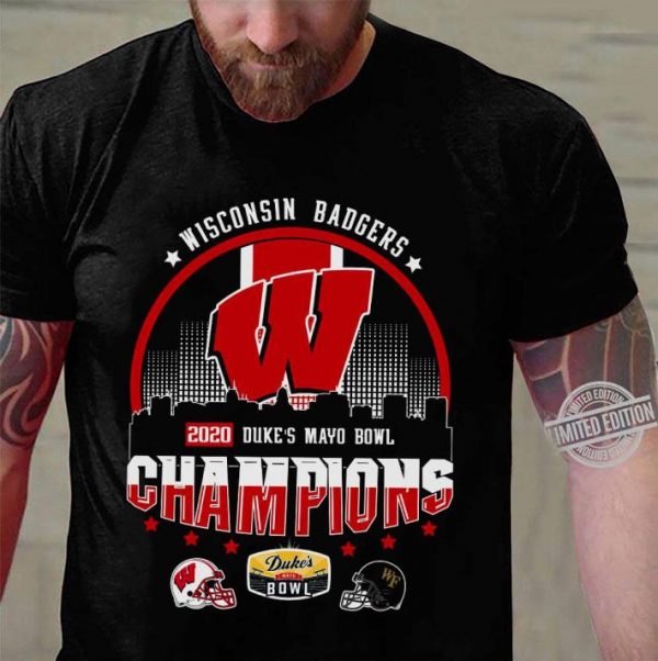 Official Wisconsin Badgers 2020 Duke's Mayo Bowl Champions shirt 3