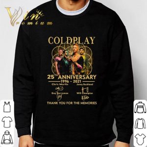 Coldplay Band 25th Anniversary 1996-2021 Thank You For The Memories shirt 6