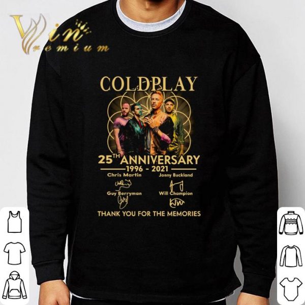 Coldplay Band 25th Anniversary 1996-2021 Thank You For The Memories shirt 3