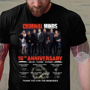 Premium Criminal Minds 16th anniversary 2005-2021 signatures Thomas Gibson shirt 6