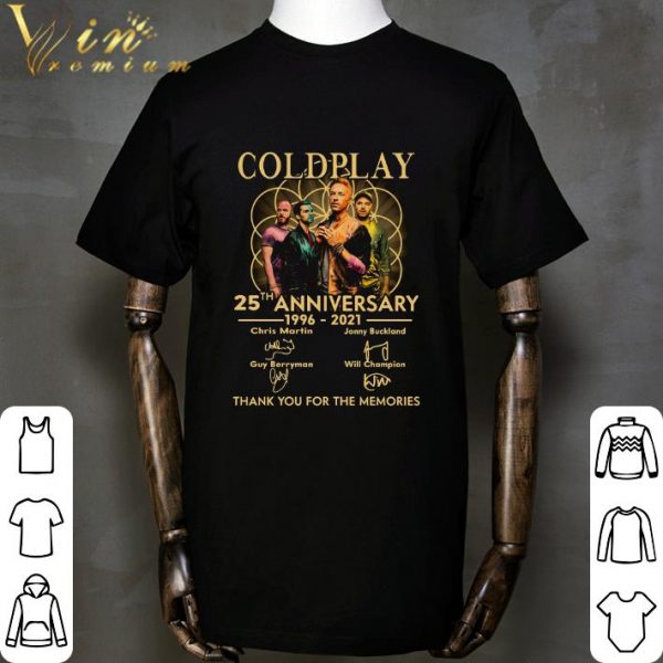 Coldplay Band 25th Anniversary 1996-2021 Thank You For The Memories shirt 2