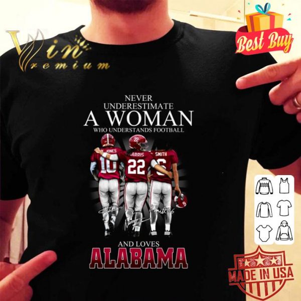 Hot Never underestimate a woman who Alabama Crimson Tide Signatures shirt 2