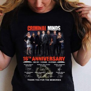 Premium Criminal Minds 16th anniversary 2005-2021 signatures Thomas Gibson shirt 5